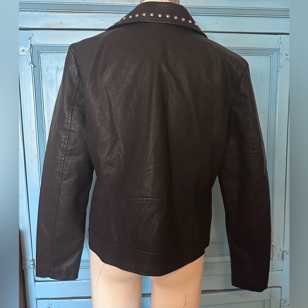 Baccini Black  Moto Jacket with Studded Detailing - Picture 4 of 7